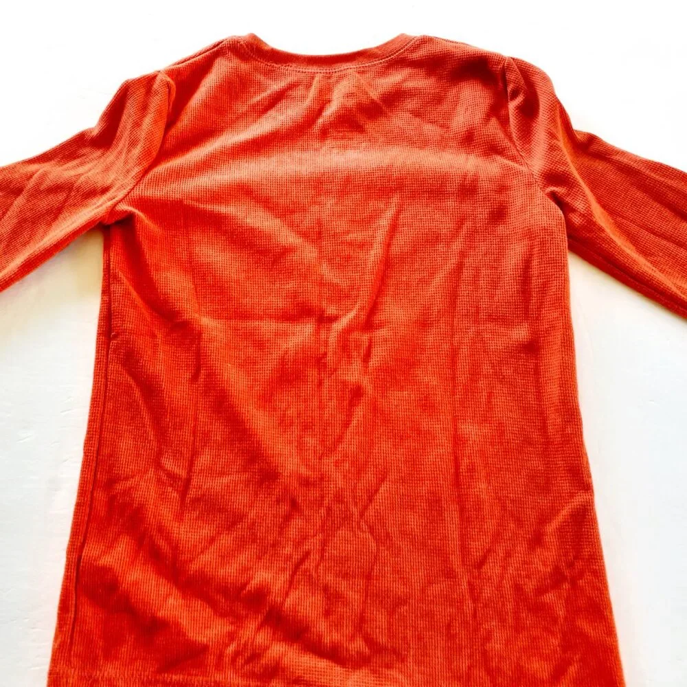 Jumping Beans Boys T-Shirt Dinosaurs Orange Thermal Long Sleeve Size 12